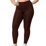 Alya Underwear Toparlayıcı Yüksek Bel Kadın Günlük Spor Rahat Parlak Tayt (Kahverengi, S)