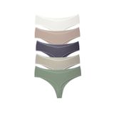 ALYA UNDERWEAR Yüksek Bel Toparlayıcı Pamuklu Tanga Külot (P09, M)