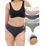 ALYA UNDERWEAR Yüksek Bel Toparlayıcı Pamuklu Tanga Külot (P09, S)