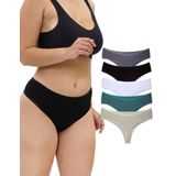 ALYA UNDERWEAR Yüksek Bel Toparlayıcı Pamuklu Tanga Külot (P10, 2XL)