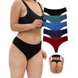 ALYA UNDERWEAR Yüksek Bel Toparlayıcı Pamuklu Tanga Külot (P24, XL)
