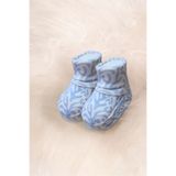 Alya&Alin Baby Fitilli Esnek Bebek Patiği Mavi Mercan Desenli