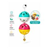 AlyaPetWorld Sultan Papağanı Oyuncağı Zilli Askılı Kuş Oyuncağı Cennet Papağanı Sevda Papağanı Renkli Çift Top Aktivite Oyuncağı
