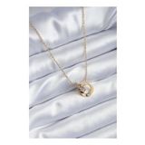 AlyaStore 316L Çelik Gold Renk 2'li Yonca Figür Zirkon Taşlı Kadın Kolye