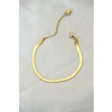 AlyaStore İtalyan Zincirli Çelik Gold Renk Bileklik