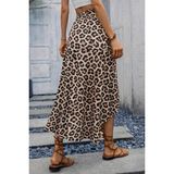 Alyn Wear Kadın Yüksek Bel Çiçek Desenli Önü Asimetrik Detaylı Uzun Süprem Etek - Leopar - S - M