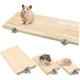 Alyones 4 Boyutlu Kuş Ahşap Platform, Dikdörtgen Kare Ahşap Levrek Standı Kurulu Habitat Kafesi - Naturel
