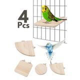 Alyones 4'lü Set Pet Kuş Papağan Ahşap Platformu Standı - Hamster ve Küçük Hayvanlar İçin Oyuncak