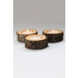 Alyones Seti, Tealight Mum Tutucu, Meşe Şamdanlar, Rustik Düğün Dekoru, 5'li Doğal Mumluk