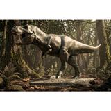 Alyora 3D Baskı T-Rex Dinozor Boyama Seti – Kendin Boya Dıy Hobi Figürü, 6 Renk Boya + Fırça Dahil, Dekoratif Pla Model - Gri