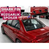 Alyora 3D Baskı Universal Araç Tavan Aero Kanat Seti 6’lı – Arka Cam Üstü Shark Fin Spoiler Görünümlü Dekoratif Parça - Siyah