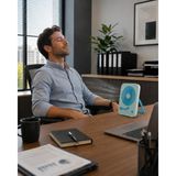 Alytech Şarjlı Mini Masaüstü Vantilatör 3 Kademeli USB Şarjlı Katlanabilir Taşınabilir Fan 1200MAH M3 - Mavi