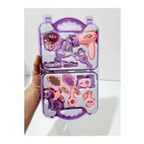 ALYTOYS Oyuncak Çantalı Güzellik Seti Kız Çocuk Oyuncakları Fön Makas Foto Ayna Parfüm Maşa 11parça 24x40cm