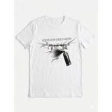 Alza Design Unisex Beyaz Bisiklet Yaka Graffiti Sprey Boya "gelecek Çok Güzel Olacak" Motto Baskılı Tişört - 2XL