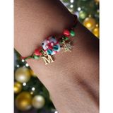 Amabel Jewelerys Yılbaşı Kutusu Cam Murano, Zirkon Yıldız Ve Harf Detaylı Bileklik