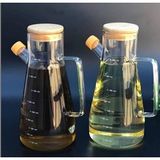 Amaç Yaşam ve Ambalaj Cam Yağdanlık 900 ml 2'li Set Borosilikat Cam Bambu Kapaklı