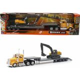 Amalfi 1:43 Long Haul Kenworth Taşıyıcı Tır ve Ekskavatör Kız Erkek Çocuk Oyuncak Eğitici Oyuncaklar