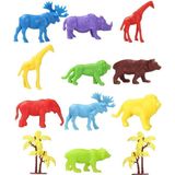Amalfi 669 Toy Play 12 Parça Renkli Mini Vahşi Hayvanlar Figür Seti 4-6cm Kız Erkek Çocuk Oyuncak Eğitici O