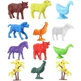 Amalfi 676 Toy Play 12 Parça Renkli Mini Çiftlik Hayvanları Figür Seti 4-6cm Kız Erkek Çocuk Oyuncak Eğitic - Çok Renkli