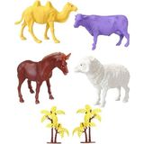 Amalfi 706 Toy Play 6 Parça Çiftlik Hayvanları Figür Seti 12-13CM Kız Erkek Çocuk Oyuncak Eğitici Oyuncakla - Çok Renkli