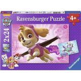 Amalfi 91522 Paw Patrol Skye ve Everest 2x24 parça Ravensburger Puzzle Kız Erkek Çocuk Oyuncak Eğitici Oyun