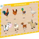 Amalfi CAAHS-3211 CA GAMES AHŞAP ÇİFTLİK HAYVANLARI BUL-TAK Kız Erkek Çocuk Oyuncak Eğitici Oyuncaklar