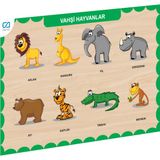 Amalfi CAAHS-3213 CA GAMES AHŞAP VAHŞİ HAYVANLAR BUL-TAK Kız Erkek Çocuk Oyuncak Eğitici Oyuncaklar