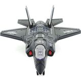 Amalfi Çek Bırak Metal F-35 Benzeri Koyu Gri Savaş Uçağı Sesli Işıklı Kız Erkek Çocuk Oyuncak Eğitici Oyunc