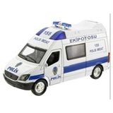 Amalfi Çek Bırak Metal Sesli ve Işıklı Polis Minibüsü Kız Erkek Çocuk Oyuncak Eğitici Oyuncaklar - Çok Renkli