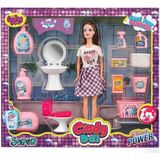 Amalfi Cindy Doll Bebekli Lavabo ve Temizlik Seti 02452 Kız Erkek Çocuk Oyuncak Eğitici Oyuncaklar