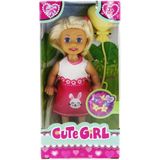 Amalfi Cute Girl Sarı Balonlu Sarışın Mini Bebek Kız Erkek Çocuk Oyuncak Eğitici Oyuncaklar - Çok Renkli