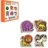 Amalfi KAL-1019-1020 Chiva, Ahşap İp Geçirme- Safari Hayvanlar Kız Erkek Çocuk Oyuncak Eğitici Oyuncaklar