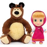 Amalfi Masha ile Koca Ayı 20CM Peluş 12CM Bebek MHA21000 Kız Erkek Çocuk Oyuncak Eğitici Oyuncaklar - Çok Renkli