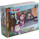 Amalfi MS7968 Maşa ile Koca Ayı 100 Parça Puzzle -LaçoKids Kız Erkek Çocuk Oyuncak Eğitici Oyuncaklar
