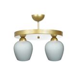 AMANDA MODERN PLOFONYER ESKİTME RENK BEYAZ CAMLI Salon - Mutfak 2 Lİ AVİZE