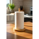 Amandus Round - Bambu Rulo Kağıt Peçetelik Havluluk Masa Üstü Dik Havlu Kağıtlık Yuvarlak 27 cm