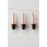 Amandus Stell - 3'lü Paslanmaz Çelik Damlatmaz Tıpa Yağdanlık ve Şişe Ucu - Rose Gold
