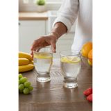 Amandus Wave - 2'li Meşrubat ve Kokteyl Bardağı Büyük Boy Cam Bardak 500 ml Şeffaf Tek Ebat