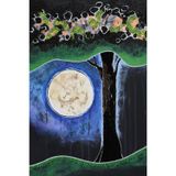 Amango Art (Arbre nocturne): Carnet, journal intime, papier blanc ligné, 180 pages, 15,24 x 22,86 cm (6 x 9 po)