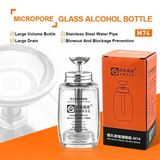 Amaoe M74 200 Ml Boş Cam Alkol Şişesi Mikro Gözenekli Pompa Sıvı Pres Şişesi Anti-Sprey Anti-Blokaj