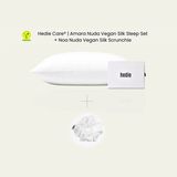 Amara Sleep Set %100 Cupro Vegan Ipek Uyku Seti - Anti-Aging Yastık Kılıfı & Scrunchie - Beyaz - 50 x 70