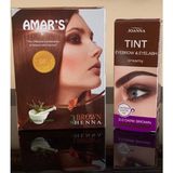 Amar's Kına İçeren Kahve Renk Saç Boyası 6'lı 1 Kutu + Joanna Koyu Kahve Kaş Kirpik Boyası 1 Kutu