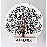Amasra Temalı Polyester Kabartmalı Nazar Ağacı Magnet Çap: 6 Cm – Dekoratif Hediyelik Buzdolabı Süsü (Kod:1124)