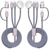 Amasuki Apple Watch Şarj Cihazı için Yükseltilmiş 3'ü 2 Arada USB C Kablosu iPhone Şarj Cihazı USB C Çok Hızlı Şarj Kablosu iWatch Ultra/SE/10/9/8/7/6/5/4/3/2/1 ve iPhone 16/15/14/Galaxy S23-4FT ile Uyumlu