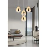 Amaya 4'lü Yuvarlak Gold Damla Başlıklı Modern Salon LED Avize