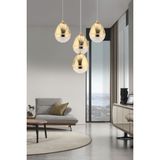 Amaya 4'lü Yuvarlak Gold Damla Başlıklı Modern Salon LED Avize