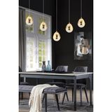 Amaya 5'li Sıralı Gold Damla Başlıklı Modern Salon LED Avize