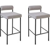 Amaya Gri Boucle 2'li Bar Sandalyesi Seti, 64 cm Oturum, Şık ve Konforlu Tasarım