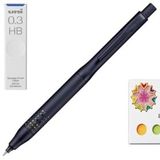 amazdone uni Kuru Toga Advance Yükseltme Modeli 0.3mm Mekanik Kalem, Siyah Gövde+uni Mekanik Kalem Kurşun,Uni Leke Geçirmez Talepler 0.3mm HB 3 Set Yapışkan Notlar