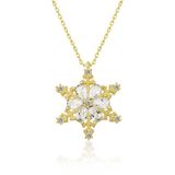 Amazeus 925 Ayar Gold Kar Çiçeği Kadın Gümüş Kolye